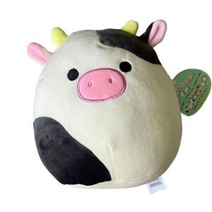 SQUISHMALLOWS Connor The Cow 8” 
Stuffed Animal Black White Cream Pink